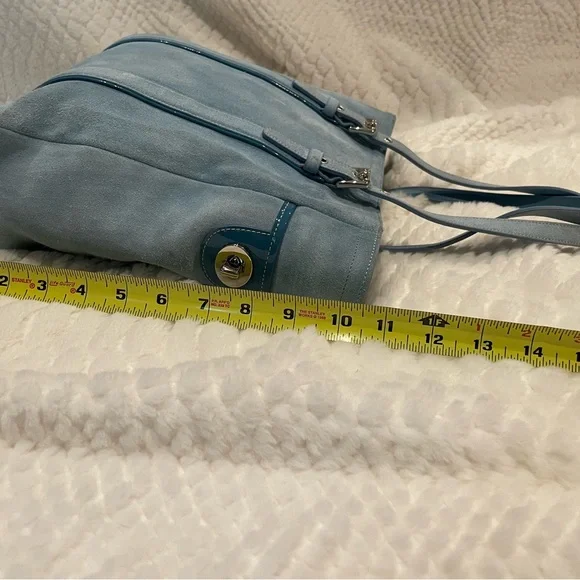 Coach Legacy Gallery Suede Tote Bag Blue | Silver Hardware | F1050-8E93 - Picture 3 of 9